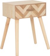 Decoways - Nachtkastje met lade 44x30x58 cm massief hout