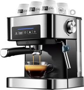Itop® Koffiezetapparaat | Espresso Machine - 850 W - Inclusief Stoompijpje - Enkel Piston - RVS