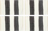 Decoways - Placemats 4 st chindi gestreept 30x45 cm antraciet en wit