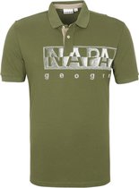 Napapijri - Polo Eallar Donkergroen - Modern-fit - Heren Poloshirt Maat L