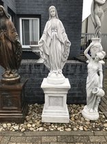 Marie sur socle, statue de jardin Marie, statue en pierre, grande