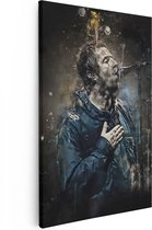 Artaza Canvas Schilderij Liam Gallagher op Olieverf - 80x120 - Groot - Muurdecoratie - Canvas Print