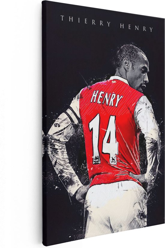 Artaza - Peinture sur Canevas - Thierry Henry à Arsenal - 40x60 - Petit - Photo sur Toile - Impression sur Toile