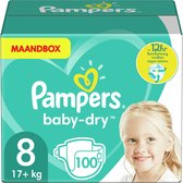 Bol.com Pampers Baby-Dry Luiers - Maat 8 (17+ kg) - 100 stuks - Maandbox aanbieding