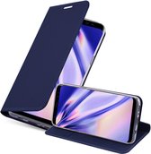 Cadorabo Hoesje geschikt voor Samsung Galaxy S8 PLUS in CLASSY DONKER BLAUW - Beschermhoes met magnetische sluiting, standfunctie en kaartvakje Book Case Cover Etui