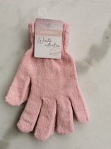 Zachte warme dames handschoenen roze one size