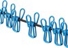 ProPlus Waslijn - Elastisch - Incl. 12 Wasknijpers - Zwart / Blauw