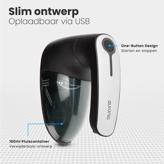 Auronic Elektrische Pluizenverwijderaar - Draadloze Ontpiller - Accuduur 60 minuten - Pluizentondeuse - 2 Extra Opzetstukken - Zwart