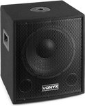 Zwarte Vonyx subwoofer met metalen speakergrill.