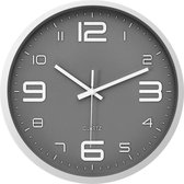 LW Collection keukenklok grijs 30cm - kleine grijze wandklok - muurklok - klok stil uurwerk - stille klok