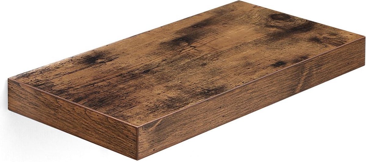 Wandplank - Zwevende plank - 40 x 20 x 3,8 cm - kantoorplank - Vintage - Bruin