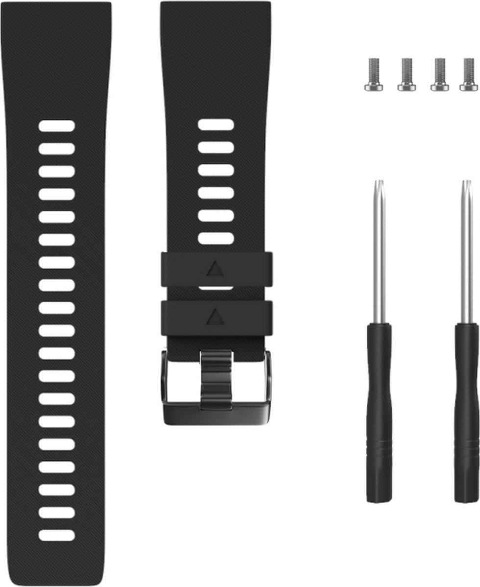 Siliconen bandje - geschikt voor Garmin Forerunner 30 / 35 - zwart