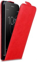 Cadorabo Hoesje geschikt voor Sony Xperia XA1 PLUS in APPEL ROOD - Beschermhoes in flip design Case Cover met magnetische sluiting