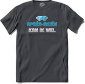 Après-skiën kan ik wel | Grappige apres ski drank shirt | Wintersport skibril kleding - T-Shirt - Unisex - Mouse Grey - Maat XL