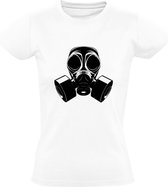 Masque à gaz T-shirt femme | gaz empoisonné | chimique | poison | masque | guerre | Blanc