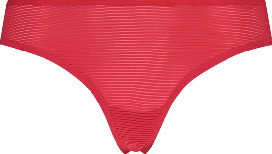 Hunkemöller Dames Lingerie Invisible string Stripe mesh - Rood - maat XL
