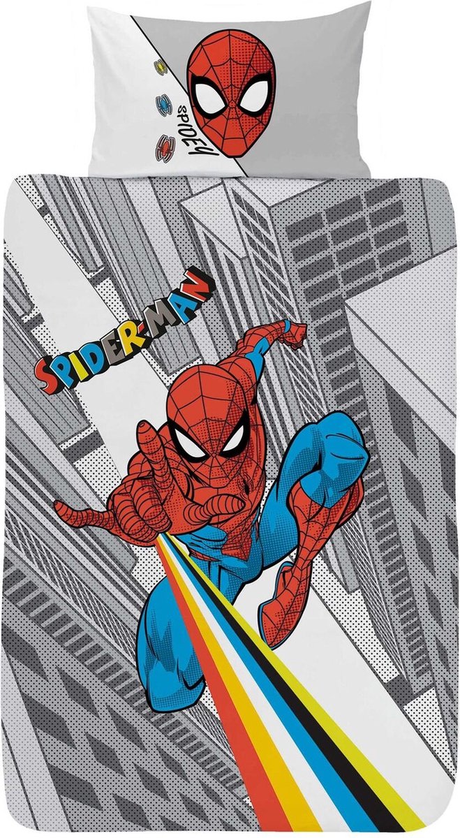 Spiderman - eenpersoons dekbedovertrek met 1 kussensloop - 100% katoen - Spider-man