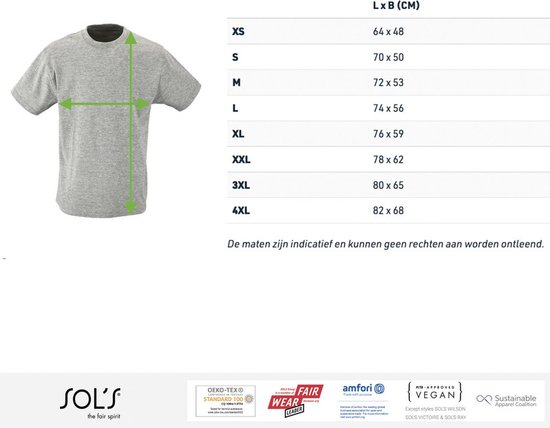Lot de 5 T-Shirts Homme Sol's 's 100% Coton Bio Col Rond Zwart, Grijs Foncé, Grijs / Gris Clair Chiné, Blanc Taille L