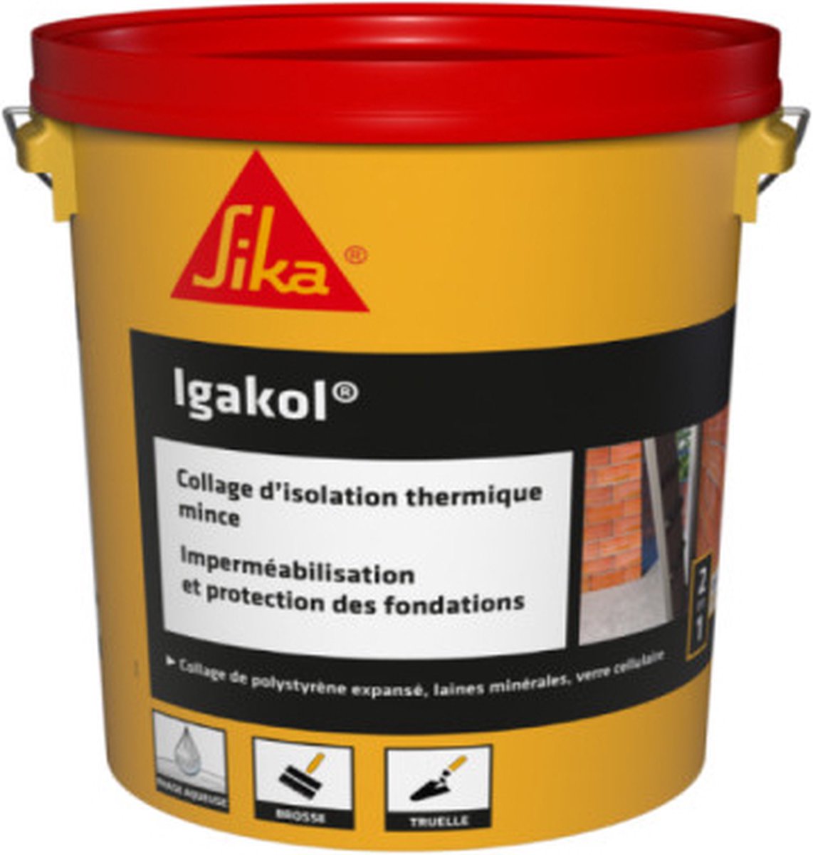 Collage d'isolant thermique et protection de fondation SIKA Igakol ...