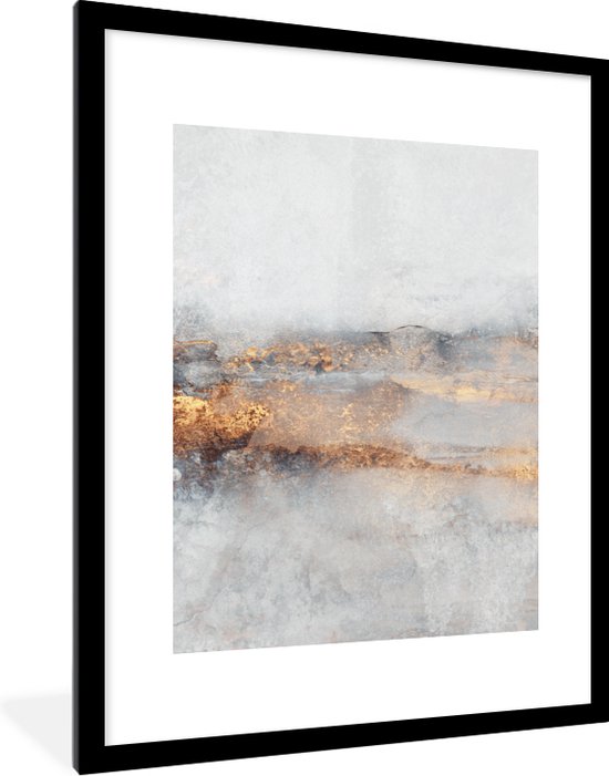 Fotolijst incl. Poster - Mist - Goud - Abstract - 60x80 cm ...