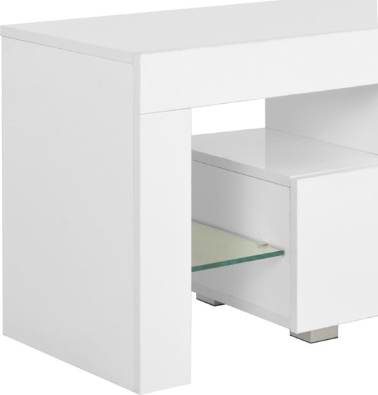 TV-meubel Panama 190 cm wit / zwart hoogglans LED-verlichting