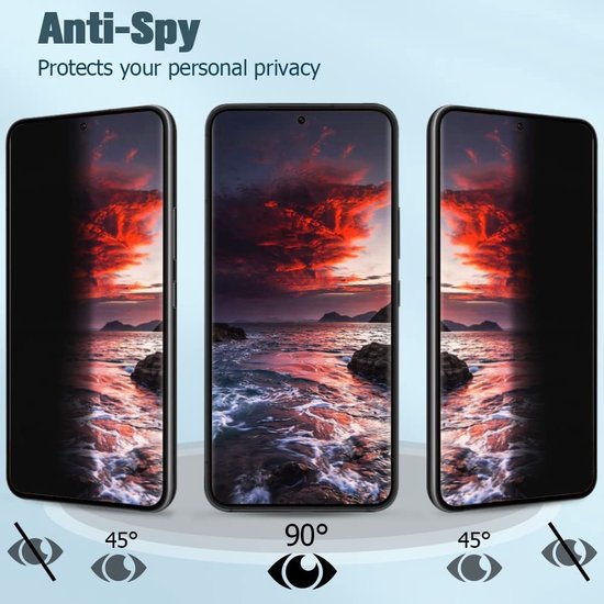 Casemania Privacy Glas Geschikt voor Samsung Galaxy S23 Screenprotector Glas Gehard - Tempered Glass - Volledige Bescherming - 2 Stuks