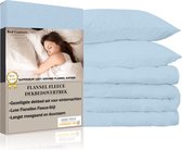 Bed Couture - Parure Housse de Couette Flanelle Polaire - 100% Katoen Extra Doux et Chaud - 140x200 + 2 Taies d'Oreiller 65x65 - Bleu Ciel