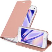 Cadorabo Hoesje voor Samsung Galaxy S5 MINI / S5 MINI DUOS in CLASSY ROSE GOUD - Beschermhoes met magnetische sluiting, standfunctie en kaartvakje Book Case Cover Etui