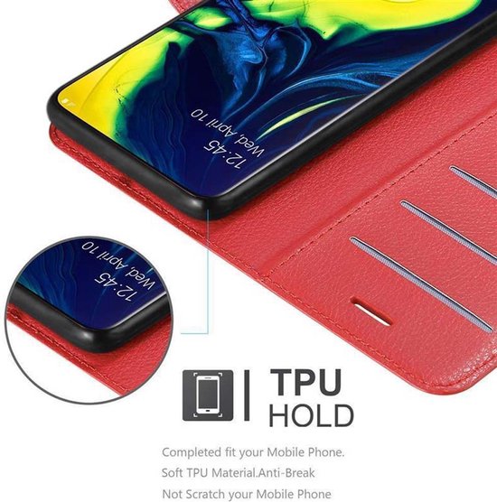Étui Cadorabo pour Samsung Galaxy A80 / A90 4G en ROUGE CARMINE - Housse de protection avec fermeture magnétique, fonction support et poche pour cartes Book Case Cover Etui