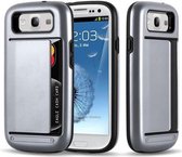 Cadorabo Hoesje voor Samsung Galaxy S3 / S3 NEO in PANTSER ZILVER - Outdoor Hybrid Hard Case Cover Beschermhoes met Kaartvak in Heavy Duty Design