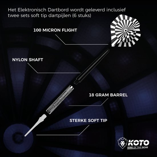 Carromco 92445 dartbord Striker-401 - elektronisch dartbord met pijlen, dartset voor 44204 spelers, 35 games en 584 varianten, dartspel met 3-gaten afstand en catchring, incl. 6 softdarts