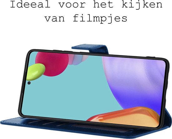 Samsung Galaxy A52 Case Bookcase Cover Flip Case Book Cover - Samsung A52 Case Book Case Case - Bleu Foncé