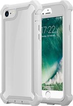 Cadorabo Hoesje geschikt voor Apple iPhone 7 / 7S / 8 / SE 2020 in BERK GRIJS - 2-in-1 beschermhoes met TPU siliconen rand en acrylglas achterkant