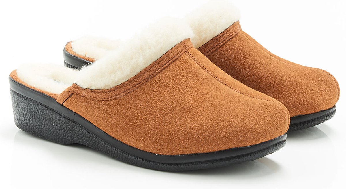 Damart - Muiltjes met binnenkant van zuiver wol - Dames - Bruin - 38