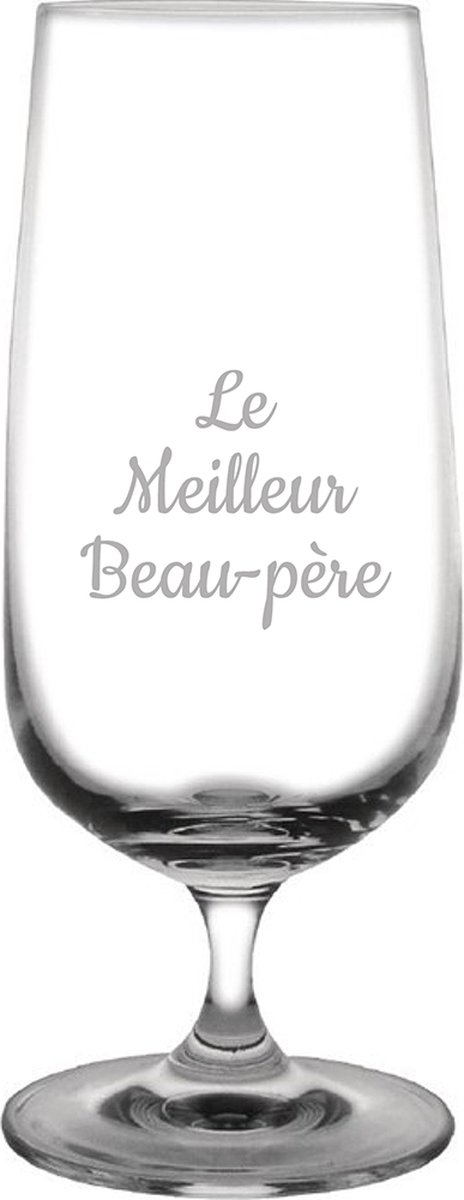 Bierglas op voet gegraveerd - 41cl - Le Meilleur Beau-père