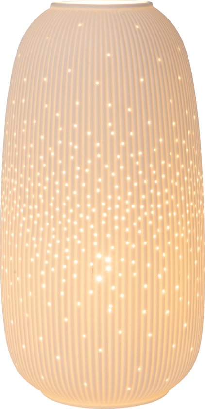 Lucide FLORES - Lampe à poser - Ø 17,5 cm - 1xE14 - Wit
