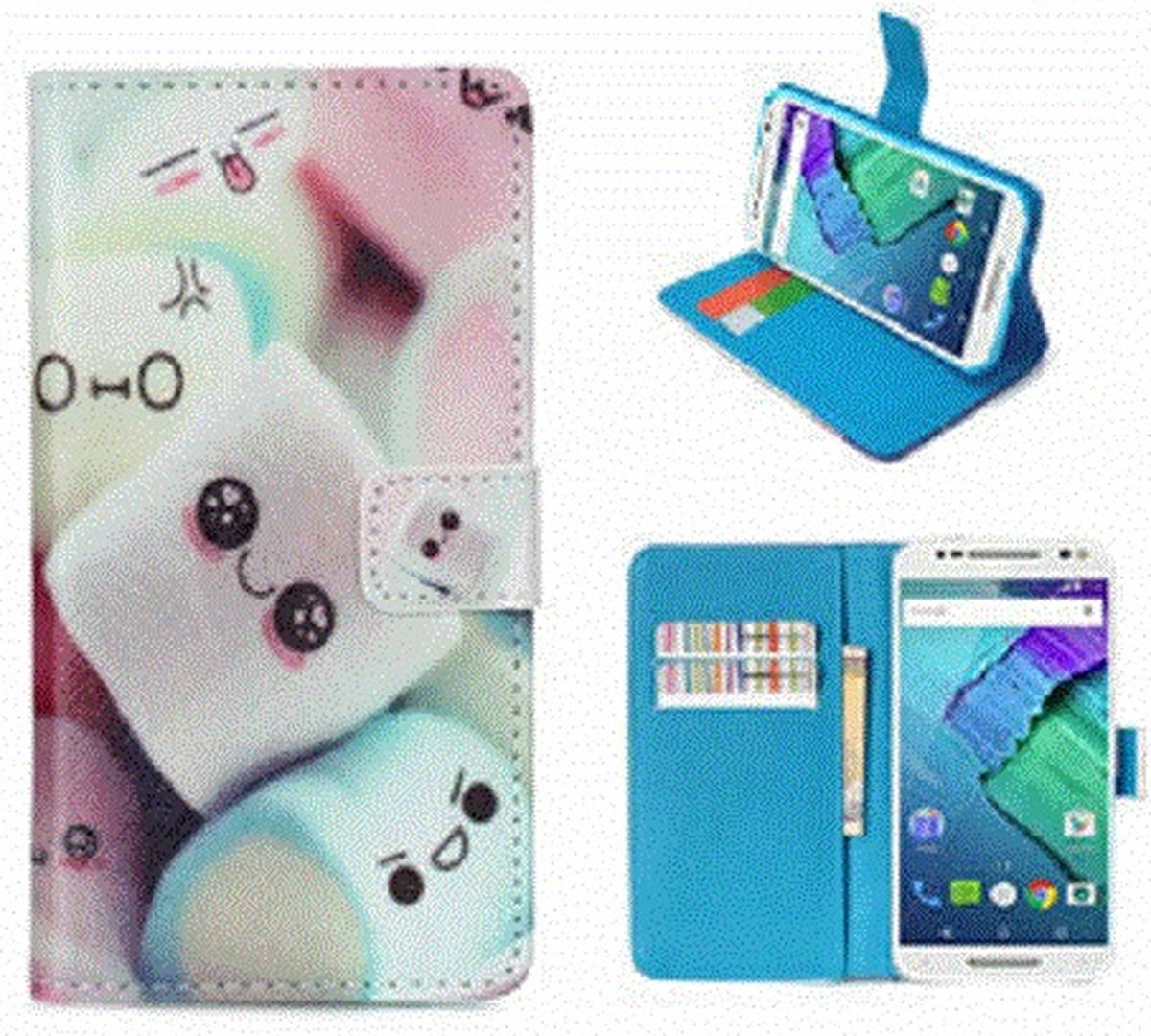 Motorola X Style Hoesje Met Pasjeshouder Bookcase Snoepjes