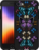 iPhone 7/8 Hoesje Zwart Vlinder Symmetrie - Designed by Cazy