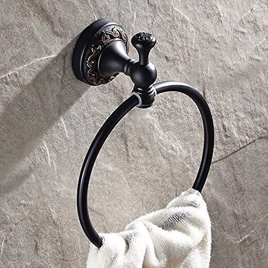 Weare Home Handdoekhouder ring zwart, oliegewreven brons