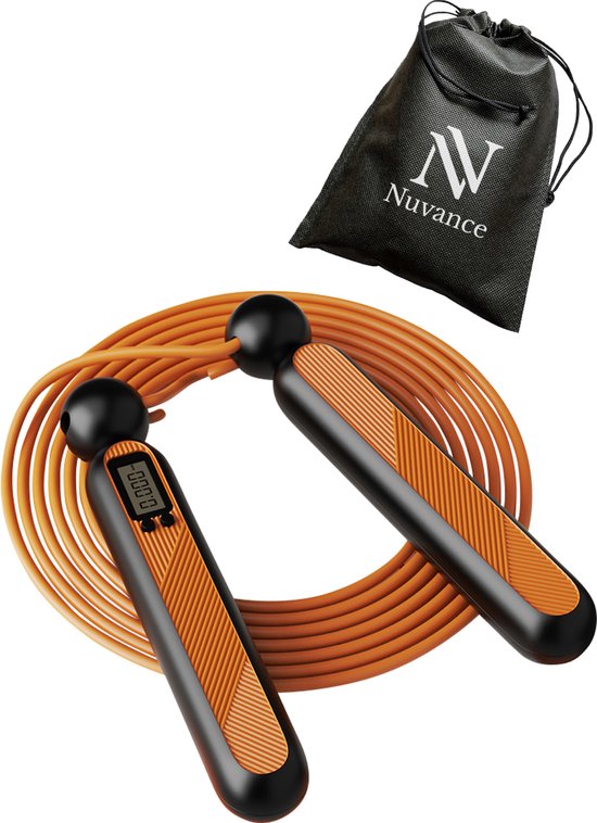 Nuvance - Professioneel Sport Springtouw met Teller Inclusief Opbergtasje - Verstelbaar - Jump Rope - Speedrope