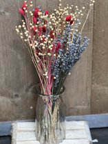 Bouquet de fleurs séchées-bouquet 50 cm-fleurs séchées-différentes couleurs printanières-différentes combinaisons-fleuristeMaja-à offrir en cadeau-cosy sur la table ou le placard-