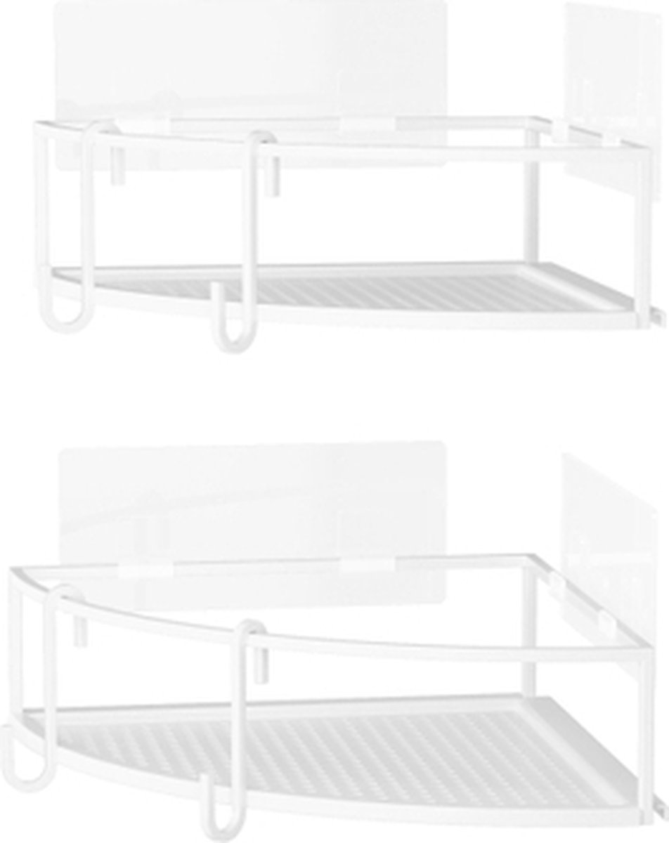 Umbra Cubiko hoekdouchekorf 26x26x11cm set van 2 ijzer wit
