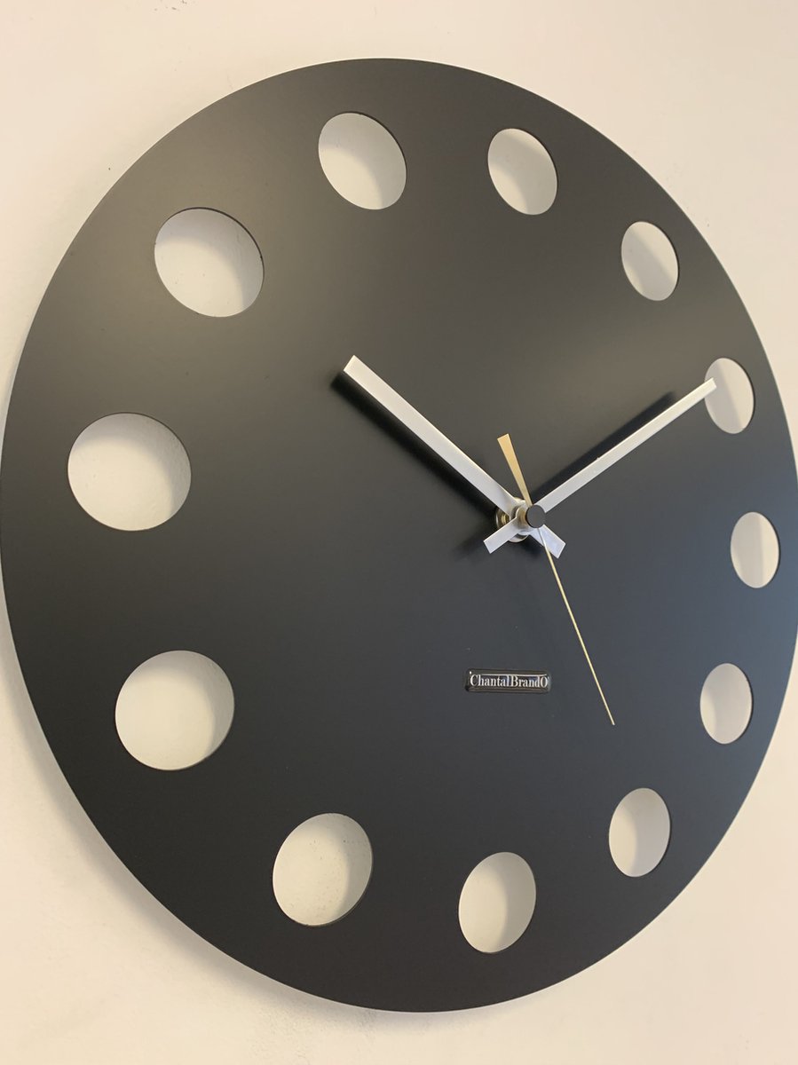 Wandklok ChantalBrandO CETARA BLACK -- MODERN DESIGN --