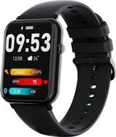 Belesy® QUOTE – Smartwatch Dames – Smartwatch Heren – Horloge – 1.69 inch Kleurenscherm – Stappenteller – Hartslagmeter – Bloeddrukmeter – Temperatuurmeting – Slaapmonitor – Sportmodus – Persoonlijke Wijzerplaat – Bluetooth 5.2 – Zwart - Moederdag