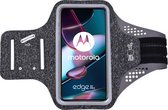 Hoesje Geschikt voor Motorola Edge 30 Pro hardloop telefoonhouder – armband - sportband - van stof - Zwart