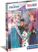 Clementoni - Puzzel 104 Stukjes Frozen, Kinderpuzzels, 6-8 jaar, 25742