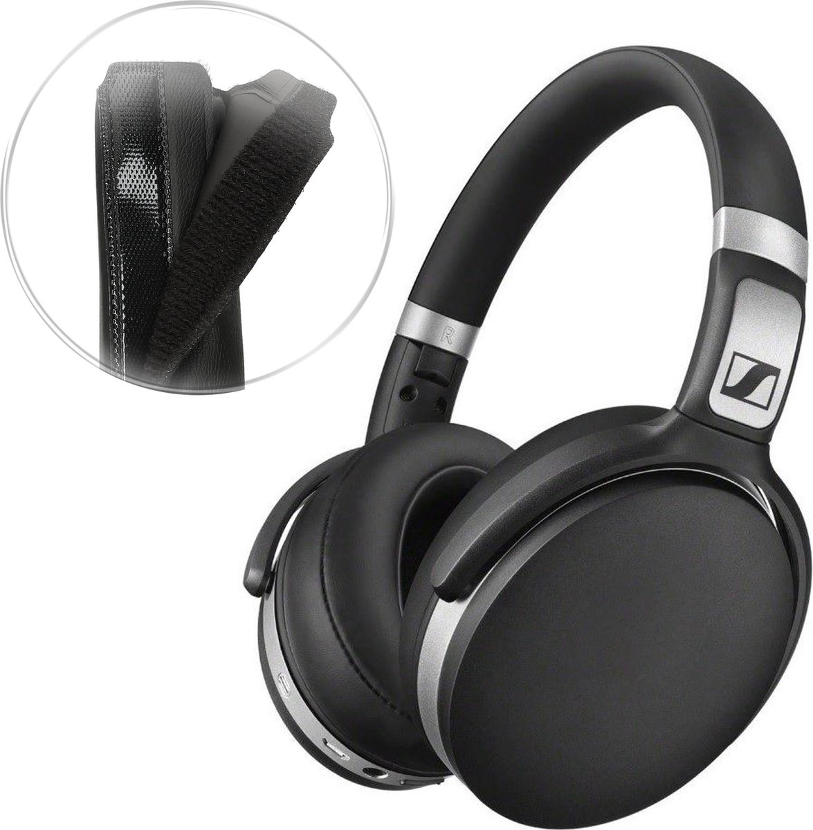kwmobile cover voor koptelefoon hoofdband - geschikt voor Sennheiser HD 4.50BTNC / HD4.40BT / HD4.30 / HD 350BT - Koptelefoon band hoes van neopreen - In zwart — afbeelding 8