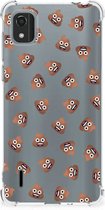 Doorzichtige Silicone Hoesje geschikt voor Nokia C2 2nd Edition Poep Emojis