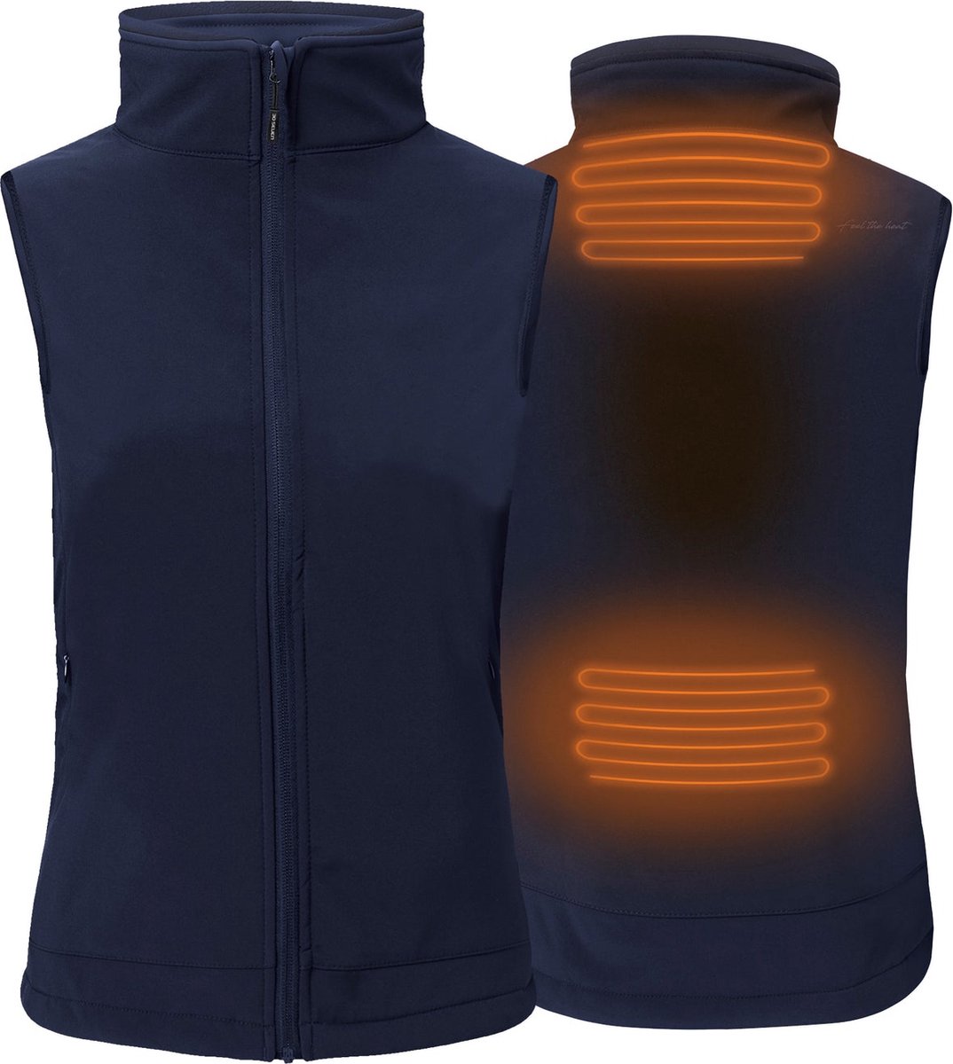 Verwarmde Softshell mouwloze jas Slim Fit voor dames Met extra warme fleece voering Rapid power technologie Blauw