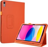 Lunso - Geschikt voor iPad 10 (2022) - Stand flip Bookcase hoes - Oranje
